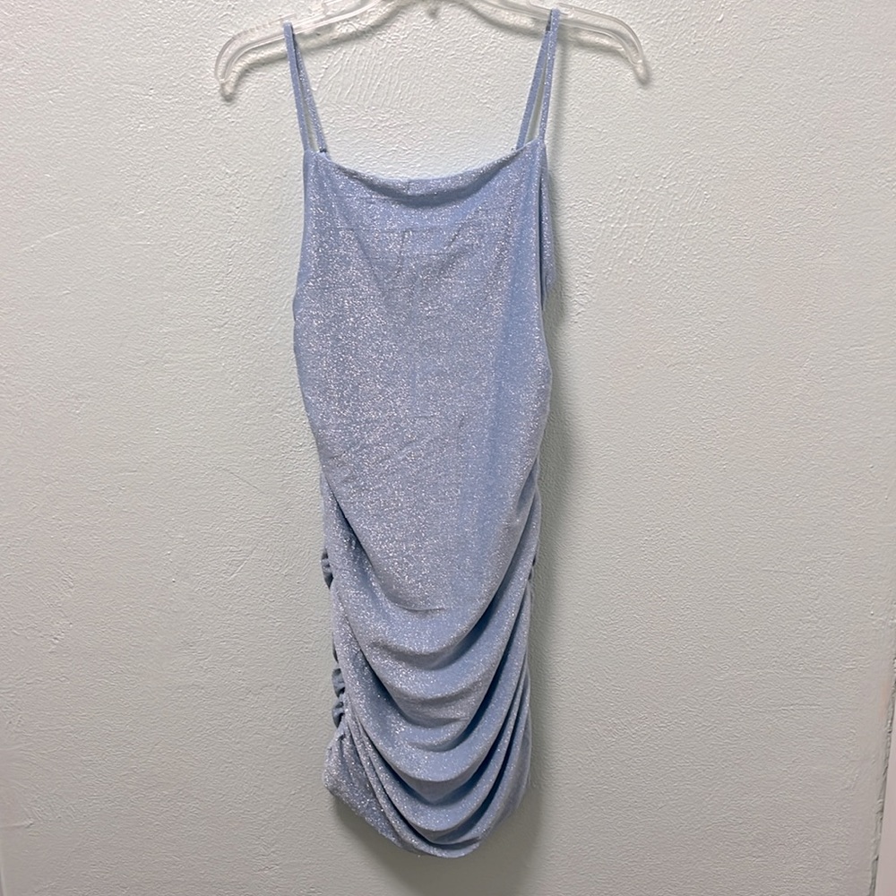 Light Blue, Glittery Cocktail Dress - Picture 4 of 6